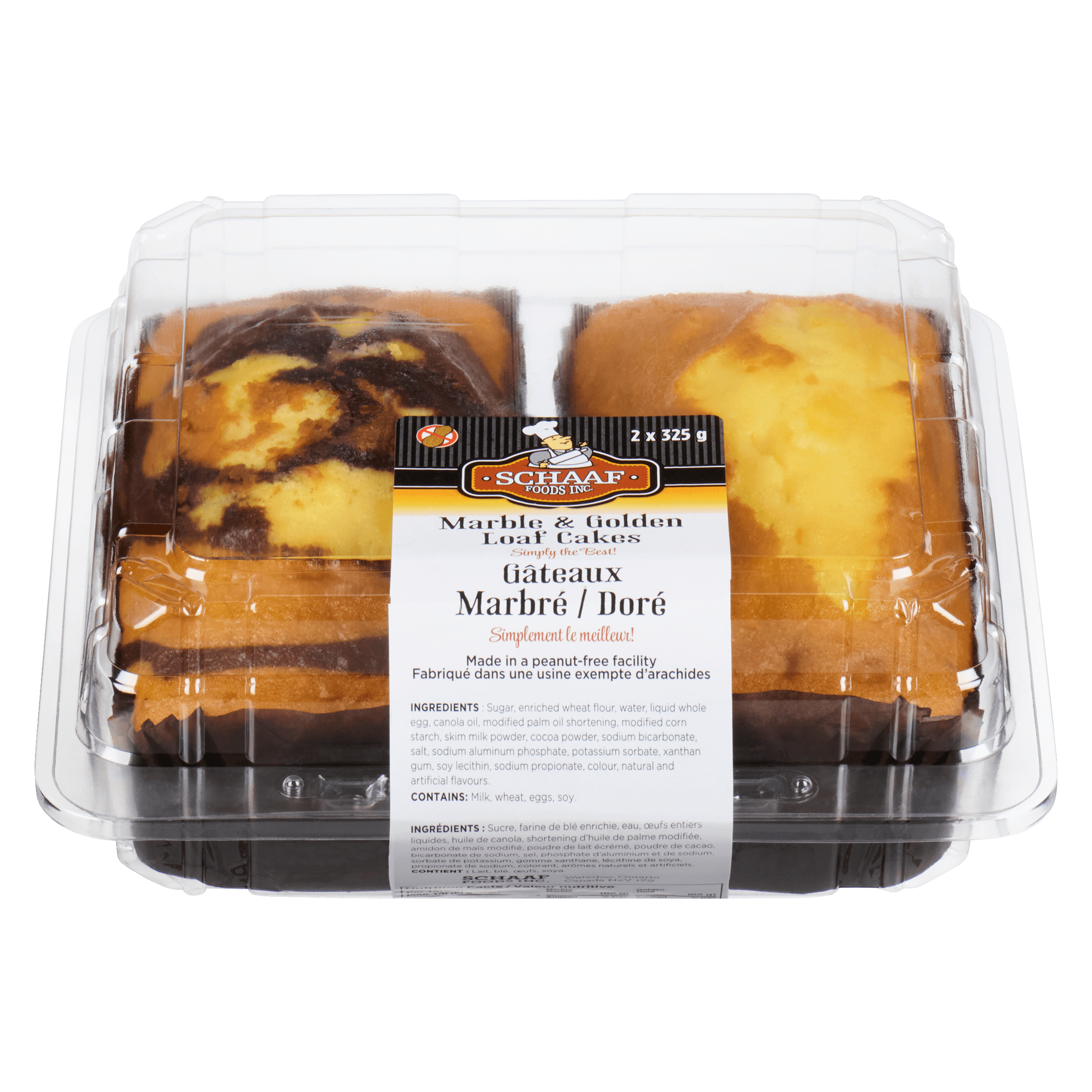Golden & Marble Loaf Cakes (Twin-Pack) - Premium Loaf Cake by Schaaf Foods
