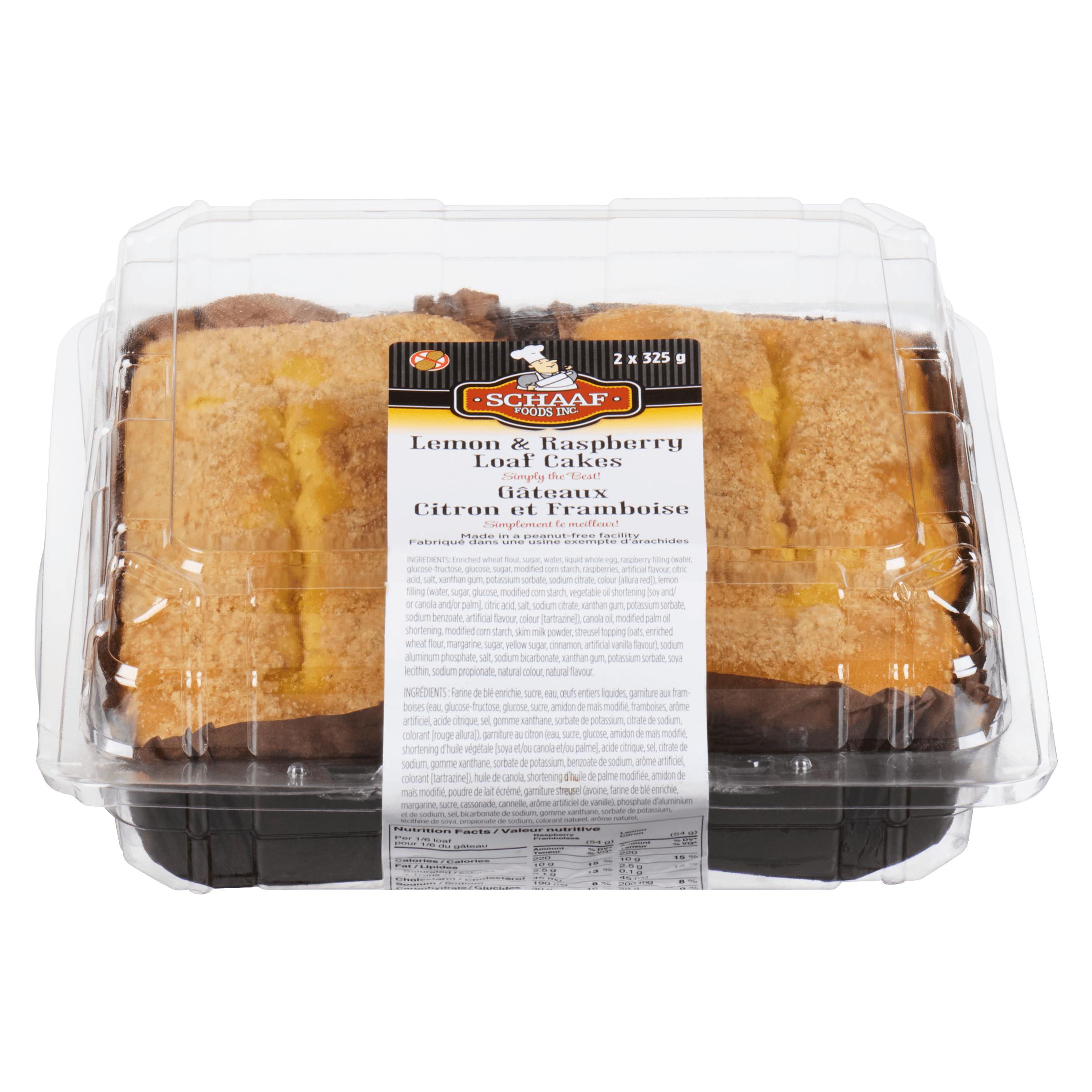Lemon & Raspberry Loaf Cakes (Twin-Pack) - Premium Loaf Cake by Schaaf Foods